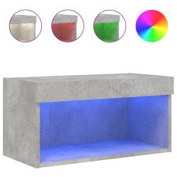 vidaXL Mueble para TV con luces LED gris hormigón 60x30x30 cm