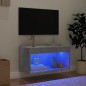 vidaXL Mueble para TV con luces LED gris hormigón 60x30x30 cm vidaXL Mueble para TV con luces LED gris hormigón 60x30x30 cm