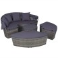vidaXL Muebles de jardín con cojines 4 piezas ratán sintético gris