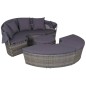 vidaXL Muebles de jardín con cojines 4 piezas ratán sintético gris