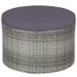 vidaXL Muebles de jardín con cojines 4 piezas ratán sintético gris