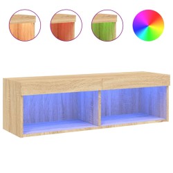 vidaXL Mueble para TV con luces LED roble Sonoma 100x30x30 cm