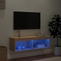 vidaXL Mueble para TV con luces LED roble Sonoma 100x30x30 cm
