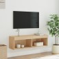 vidaXL Mueble para TV con luces LED roble Sonoma 100x30x30 cm