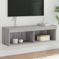 vidaXL Mueble para TV con luces LED gris Sonoma 100x30x30 cm