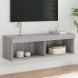 vidaXL Mueble para TV con luces LED gris Sonoma 100x30x30 cm