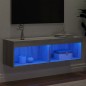 vidaXL Mueble para TV con luces LED gris Sonoma 100x30x30 cm