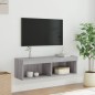 vidaXL Mueble para TV con luces LED gris Sonoma 100x30x30 cm