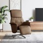 vidaXL Sillón reclinable con reposapiés tela marrón vidaXL Sillón reclinable con reposapiés tela marrón