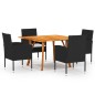 vidaXL Juego de comedor para jardín de 5 piezas negro vidaXL Juego de comedor para jardín de 5 piezas negro