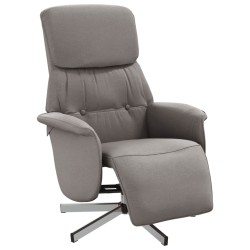 vidaXL Sillón reclinable con reposapiés tela gris taupe