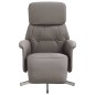 vidaXL Sillón reclinable con reposapiés tela gris taupe vidaXL Sillón reclinable con reposapiés tela gris taupe