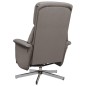 vidaXL Sillón reclinable de masaje con reposapiés tela gris taupe