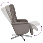 vidaXL Sillón reclinable de masaje con reposapiés tela gris taupe