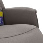 vidaXL Sillón reclinable de masaje con reposapiés tela gris taupe