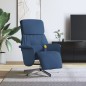 vidaXL Sillón reclinable de masaje con reposapiés tela azul vidaXL Sillón reclinable de masaje con reposapiés tela azul