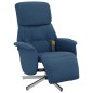 vidaXL Sillón reclinable de masaje con reposapiés tela azul vidaXL Sillón reclinable de masaje con reposapiés tela azul