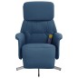 vidaXL Sillón reclinable de masaje con reposapiés tela azul vidaXL Sillón reclinable de masaje con reposapiés tela azul