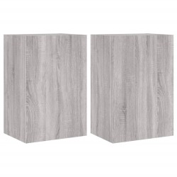 vidaXL Muebles de TV de pared 2 uds madera gris Sonoma 40,5x30x60 cm