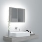 vidaXL Armario con espejo y LED madera contrachapada gris 60x12x45 cm vidaXL Armario con espejo y LED madera contrachapada gris 60x12x45 cm