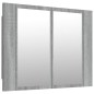 vidaXL Armario con espejo y LED madera contrachapada gris 60x12x45 cm vidaXL Armario con espejo y LED madera contrachapada gris 60x12x45 cm