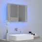 vidaXL Armario con espejo y LED madera contrachapada gris 60x12x45 cm vidaXL Armario con espejo y LED madera contrachapada gris 60x12x45 cm