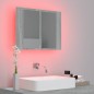 vidaXL Armario con espejo y LED madera contrachapada gris 60x12x45 cm vidaXL Armario con espejo y LED madera contrachapada gris 60x12x45 cm