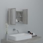 vidaXL Armario con espejo y LED madera contrachapada gris 60x12x45 cm vidaXL Armario con espejo y LED madera contrachapada gris 60x12x45 cm