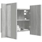 vidaXL Armario con espejo y LED madera contrachapada gris 60x12x45 cm vidaXL Armario con espejo y LED madera contrachapada gris 60x12x45 cm