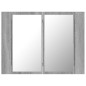 vidaXL Armario con espejo y LED madera contrachapada gris 60x12x45 cm vidaXL Armario con espejo y LED madera contrachapada gris 60x12x45 cm