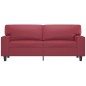 vidaXL Sofá de 2 plazas de cuero sintético rojo vino 140 cm
