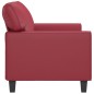 vidaXL Sofá de 2 plazas de cuero sintético rojo vino 140 cm