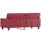 vidaXL Sofá de 2 plazas de cuero sintético rojo vino 140 cm