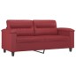 vidaXL Sofá de 2 plazas de cuero sintético rojo vino 140 cm vidaXL Sofá de 2 plazas de cuero sintético rojo vino 140 cm