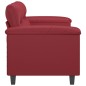 vidaXL Sofá de 2 plazas de cuero sintético rojo vino 140 cm vidaXL Sofá de 2 plazas de cuero sintético rojo vino 140 cm