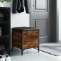 vidaXL Banco con almacenaje madera ingeniería roble ahumado 42x42x45cm vidaXL Banco con almacenaje madera ingeniería roble ahumado 42x42x45cm