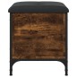 vidaXL Banco con almacenaje madera ingeniería roble ahumado 42x42x45cm vidaXL Banco con almacenaje madera ingeniería roble ahumado 42x42x45cm