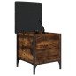 vidaXL Banco con almacenaje madera ingeniería roble ahumado 42x42x45cm vidaXL Banco con almacenaje madera ingeniería roble ahumado 42x42x45cm