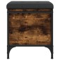 vidaXL Banco con almacenaje madera ingeniería roble ahumado 42x42x45cm vidaXL Banco con almacenaje madera ingeniería roble ahumado 42x42x45cm