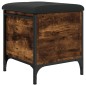 vidaXL Banco con almacenaje madera ingeniería roble ahumado 42x42x45cm vidaXL Banco con almacenaje madera ingeniería roble ahumado 42x42x45cm