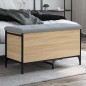 vidaXL Banco con almacenaje madera ingeniería roble Sonoma 82x42x45 cm vidaXL Banco con almacenaje madera ingeniería roble Sonoma 82x42x45 cm