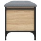 vidaXL Banco con almacenaje madera ingeniería roble Sonoma 82x42x45 cm vidaXL Banco con almacenaje madera ingeniería roble Sonoma 82x42x45 cm