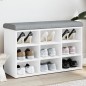 vidaXL Banco zapatero madera de ingeniería blanco 82x32x50 cm vidaXL Banco zapatero madera de ingeniería blanco 82x32x50 cm