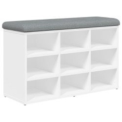 vidaXL Banco zapatero madera de ingeniería blanco 82x32x50 cm