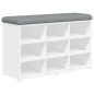 vidaXL Banco zapatero madera de ingeniería blanco 82x32x50 cm vidaXL Banco zapatero madera de ingeniería blanco 82x32x50 cm
