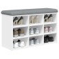 vidaXL Banco zapatero madera de ingeniería blanco 82x32x50 cm vidaXL Banco zapatero madera de ingeniería blanco 82x32x50 cm