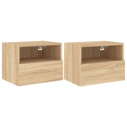 vidaXL Muebles de pared para TV 2 uds madera roble Sonoma 40x30x30 cm