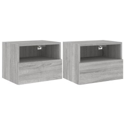 vidaXL Muebles de pared para TV 2 uds madera gris Sonoma 40x30x30 cm