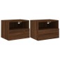 vidaXL Muebles de pared para TV 2 uds madera roble marrón 40x30x30 cm