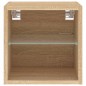 vidaXL Mueble de TV de pared con luces LED roble Sonoma 30x28,5x30 cm
